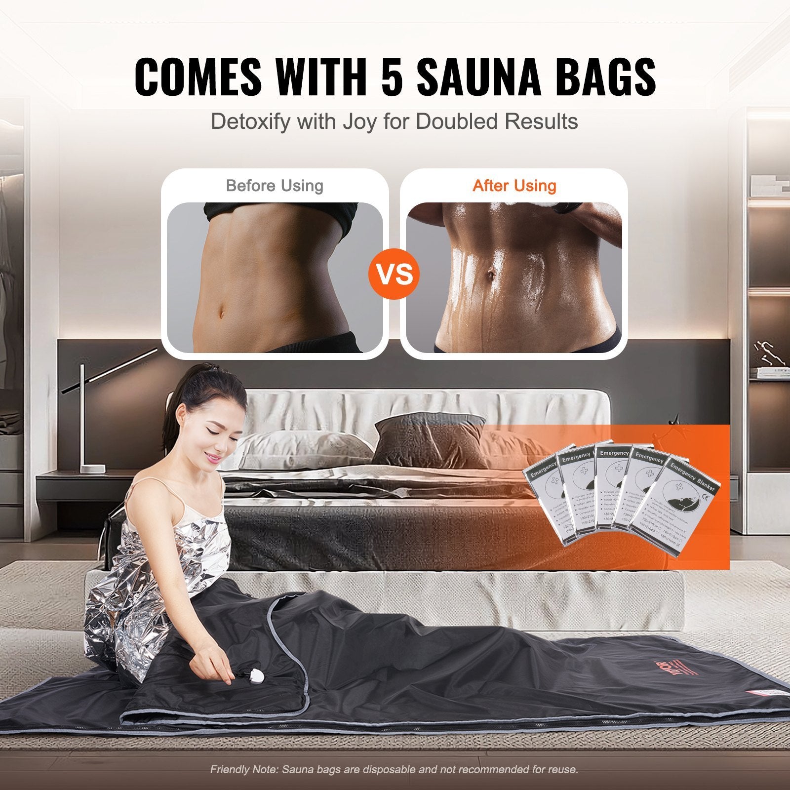 Sauna Blanket For Detoxification, Portable Far Infrared Sauna For Home, Oxford Sauna Bag Warm Holes & Carbon Fiber Heating, 1-6 Level Adjustable Temp 95-176F, 5-60 Minutes Timer, 75 X 35 In
